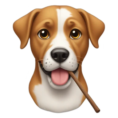 dog with a stick through his nose sticker