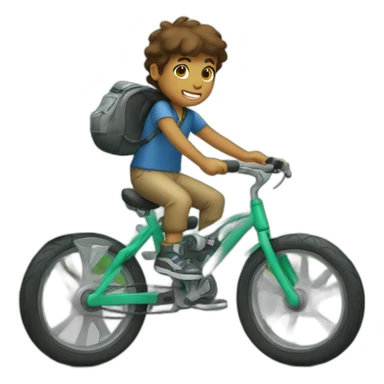 Boy drive a bike sticker