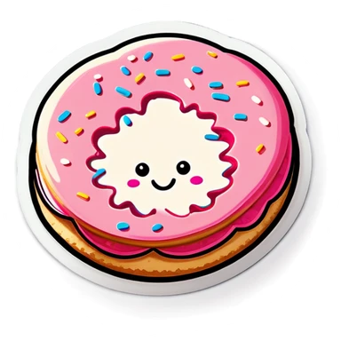pink sugar cookie with sprinkles  sticker