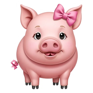 Pig with bows farts sticker