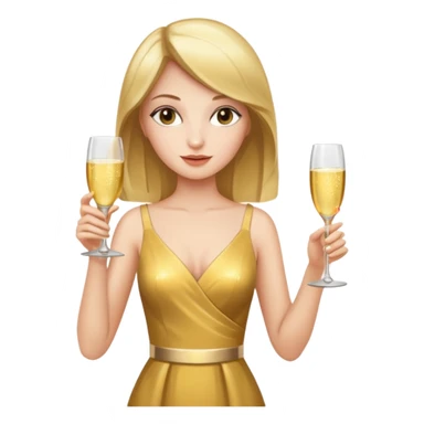 woman with shampane glass in golt dress sticker