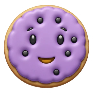 realistic a pastel purple cookie with soft crumbly texture sticker