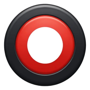 A black circle surrounded by a white circle surrounded by a red circle there should only be 3 rings sticker