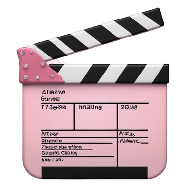 Pale pink movie clapper board sticker