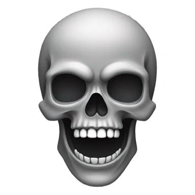 grey long skull open mouth sticker