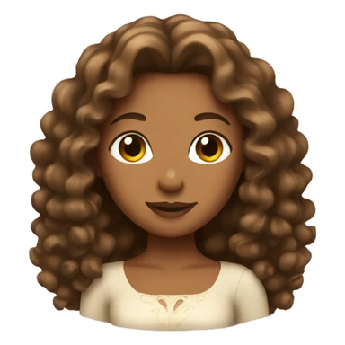 A tan princess with brown curly hair sticker