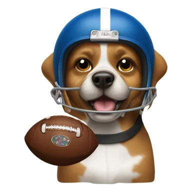 Dog with football and football helmet sticker