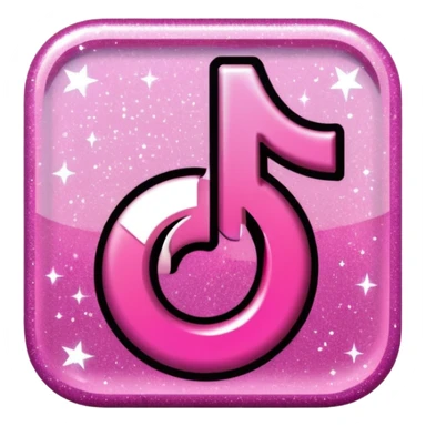 glitter pink logo TikTok sticker