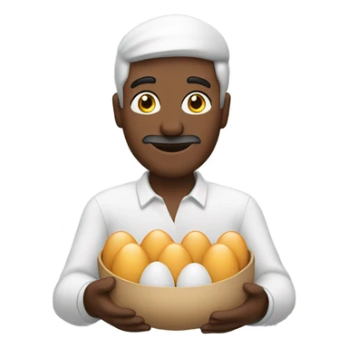 Man holding 6 eggs sticker