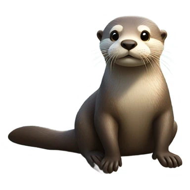 Otter riding on a pontoon sticker