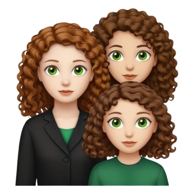 Two sisters, one have curly brown hair, green eyes and pale skin and the other one have straight brown hair, brown eyes and olive skin sticker