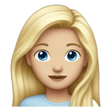 blonde girl long hair blue eyes sticker