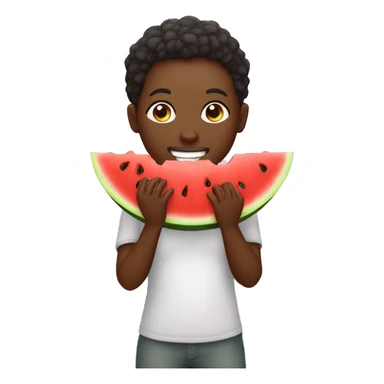 African eating watermelon sticker