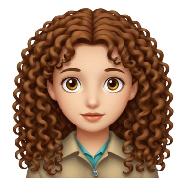 Long curly haired girl with hazel eyes and brown hair  sticker