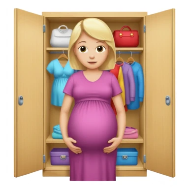 Pregnant blonde man in a closet sticker