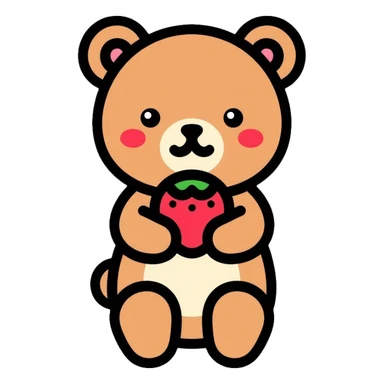 bear with strawberry sticker