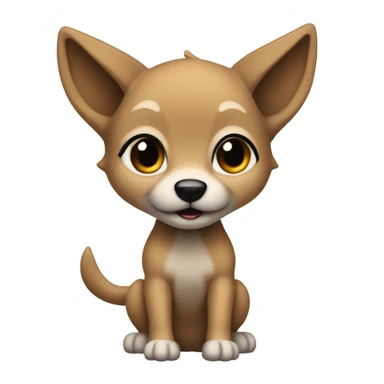 4 short legs a light brown puppy-like wolf with black ears sticker