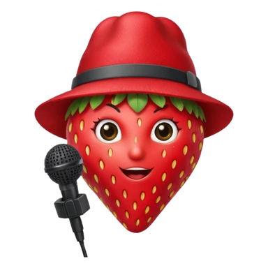 strawberry be hand the mic with hat sticker