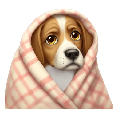 really sad dog in blanket  sticker