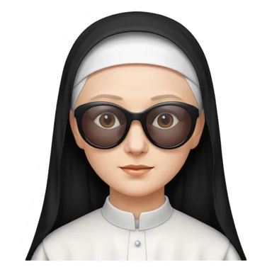 nun with sunglasses sticker
