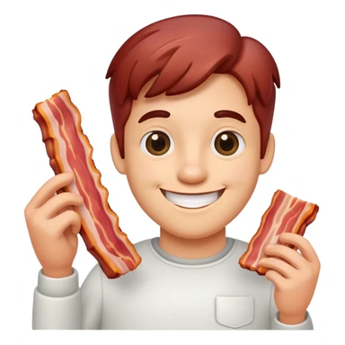 playful character with bacon sticker