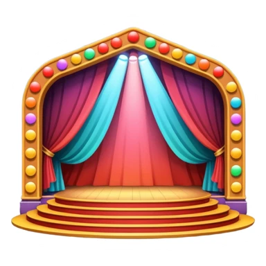 A concert-style stage with colored lights pointing downward. sticker