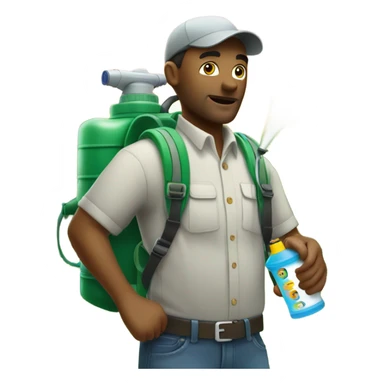 Man backpack spraying bugs sticker