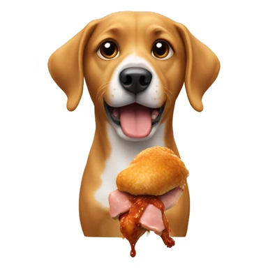 Dog eating chicken sticker