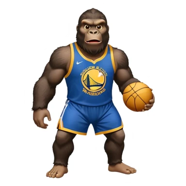 king kong wearing warriors jersey  sticker