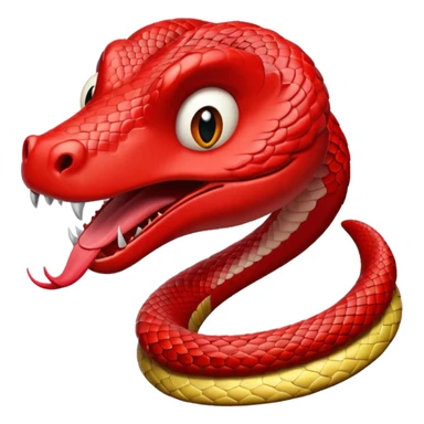 Red snake making disgusted face sticker