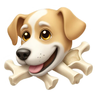 Dog with bone sticker