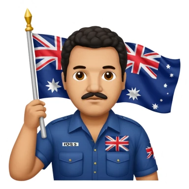 Pablo Escobar holding an Australian flag  sticker