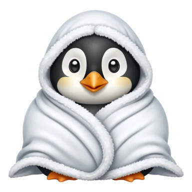 penguin in a blanket sticker