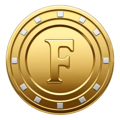 Currency crypto money symbol for the money "Fcoins" letter F, casino coin colored

Dont make an E sticker