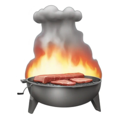 a meat smoker in the backyard billowing smoke sticker