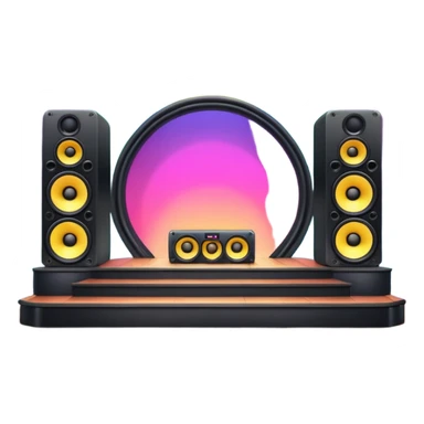 concert stage with colorful lights and huge speakers sticker
