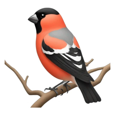 The bullfinch is waving its wing sticker