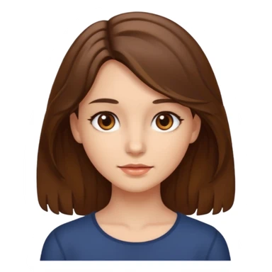A girl with brown eyes and brown slightly wavy shoulder length hair  sticker