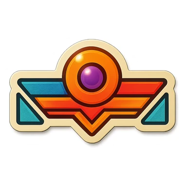 a geometric divider with a vintage design and bright colors sticker