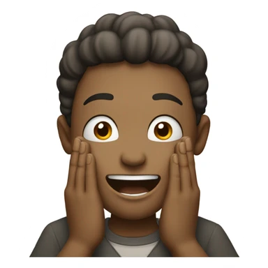 smily face with strong praying hands in mouth sticker