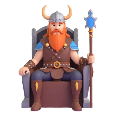 Viking warrior sitting on a throne sticker