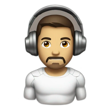 iron man with headphones sticker