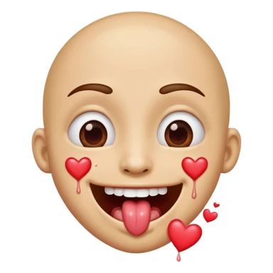 quelqu'un tres content avec des coeur a la place des yeux et de la salive qui coule de sa bouche sticker