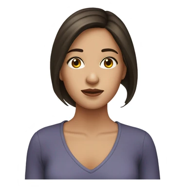 Brunette girl with diuble chin sticker