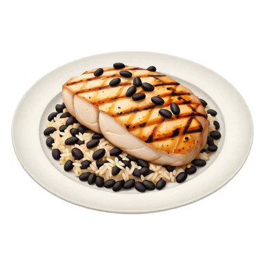 Rice with beans and chicken breast  sticker