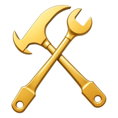 spanner icon within a gold coin sticker