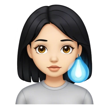 Girl with layered black hair sticker