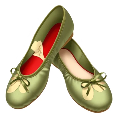 Khaki satin ballet shoes sticker