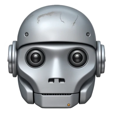 white ai old robot sticker