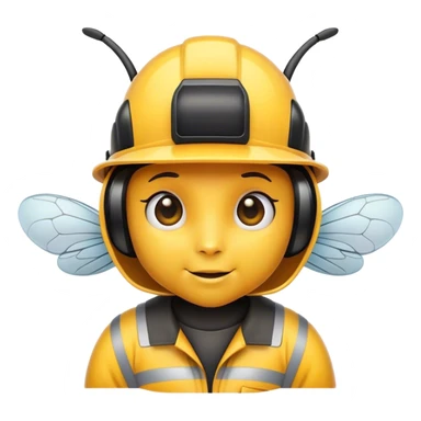 Bee with a hard hat on  sticker